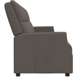 Fauteuil Inclinable à 4 Places Similicuir Gris VidaXL 10 Fauteuil Inclinable à 4 Places Similicuir Gris VidaXL -Pas Cher Fauteuil Magasin 56137991 4