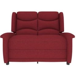 Fauteuil De Massage Inclinable à 2 Places Tissu Rouge Bordeaux VidaXL -Pas Cher Fauteuil Magasin 56138148 3