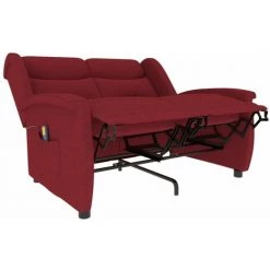 Fauteuil De Massage Inclinable à 2 Places Tissu Rouge Bordeaux VidaXL -Pas Cher Fauteuil Magasin 56138148 4
