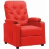 Chaise Inclinable Rouge Similicuir VidaXL -Pas Cher Fauteuil Magasin 56138490 1