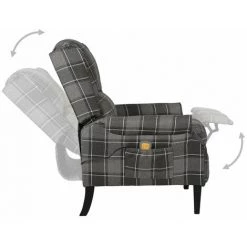 INLIFE Fauteuil De Massage Inclinable Gris Tissu -Pas Cher Fauteuil Magasin 56254413 4
