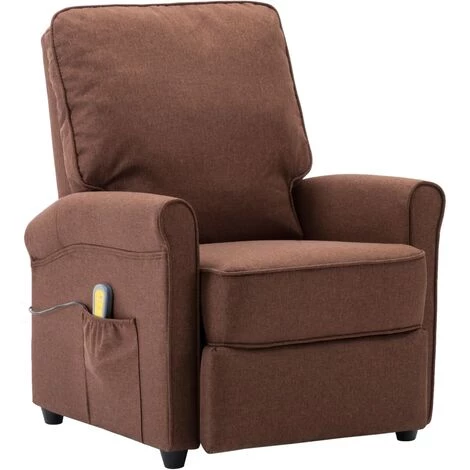 INLIFE Fauteuil De Massage Marron Tissu 3 INLIFE Fauteuil De Massage Marron Tissu