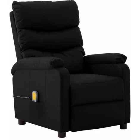 INLIFE Fauteuil De Massage Inclinable Noir Similicuir 4 INLIFE Fauteuil De Massage Inclinable Noir Similicuir – Image 2