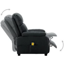 INLIFE Fauteuil De Massage Gris Foncé Tissu -Pas Cher Fauteuil Magasin 56254547 3