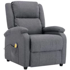 INLIFE Fauteuil De Massage Gris Foncé Tissu