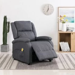 INLIFE Fauteuil De Massage Gris Foncé Tissu 9 INLIFE Fauteuil De Massage Gris Foncé Tissu -Pas Cher Fauteuil Magasin 56254584 3