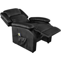INLIFE Fauteuil De Massage Noir Similicuir -Pas Cher Fauteuil Magasin 56254606 3
