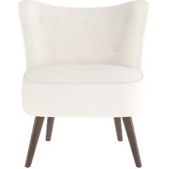 RENDEZ VOUS DéCO Fauteuil Blanc June Effet Laine Bouclette - Blanc -Pas Cher Fauteuil Magasin 56364624 5