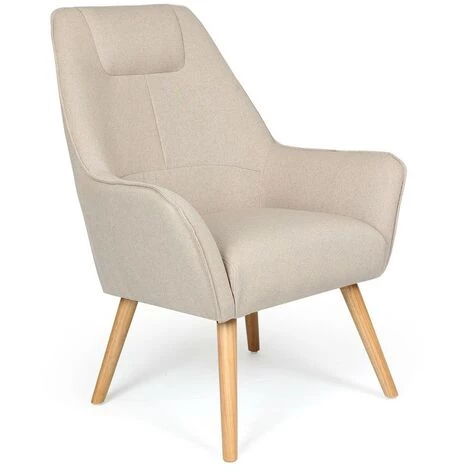 Paris Prix - Fauteuil Scandinave "watson" 101cm Beige 3 Paris Prix - Fauteuil Scandinave "watson" 101cm Beige