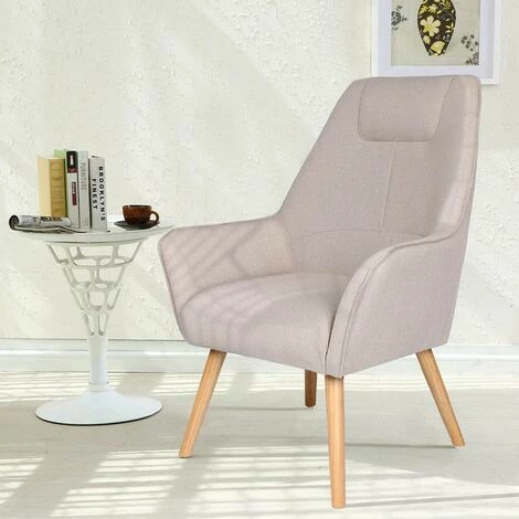 Paris Prix - Fauteuil Scandinave "watson" 101cm Beige 6 Paris Prix - Fauteuil Scandinave "watson" 101cm Beige – Image 4
