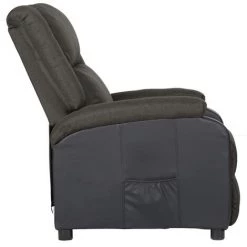 YOUTHUP Fauteuil Inclinable TV électrique Gris Foncé Similicuir Tissu - Gris -Pas Cher Fauteuil Magasin 56549315 4