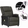 YOUTHUP Fauteuil Inclinable De Massage Gris Foncé Similicuir Et Tissu - Gris -Pas Cher Fauteuil Magasin 56549321 1
