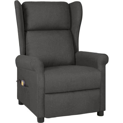 YOUTHUP Fauteuil Inclinable De Massage électrique Gris Foncé Tissu - Gris 4 YOUTHUP Fauteuil Inclinable De Massage électrique Gris Foncé Tissu - Gris – Image 2