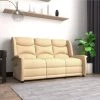 VidaXL Fauteuil Inclinable De Massage 3 Places Microfibre Tissu Crème - Crème 2 VidaXL Fauteuil Inclinable De Massage 3 Places Microfibre Tissu Crème - Crème -Pas Cher Fauteuil Magasin 56560102 1
