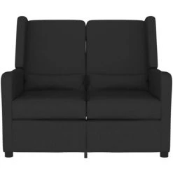Fauteuil Inclinable à 2 Places Tissu Noir VidaXL 9 Fauteuil Inclinable à 2 Places Tissu Noir VidaXL -Pas Cher Fauteuil Magasin 56560427 3