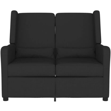 Fauteuil Inclinable à 2 Places Tissu Noir VidaXL 5 Fauteuil Inclinable à 2 Places Tissu Noir VidaXL – Image 3