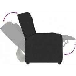 Fauteuil Inclinable à 2 Places Tissu Noir VidaXL 11 Fauteuil Inclinable à 2 Places Tissu Noir VidaXL -Pas Cher Fauteuil Magasin 56560427 5