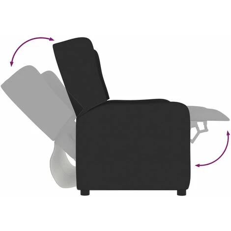 Fauteuil Inclinable à 2 Places Tissu Noir VidaXL 7 Fauteuil Inclinable à 2 Places Tissu Noir VidaXL – Image 5