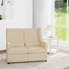 VidaXL Fauteuil Inclinable à 2 Places Tissu Crème - Crème
