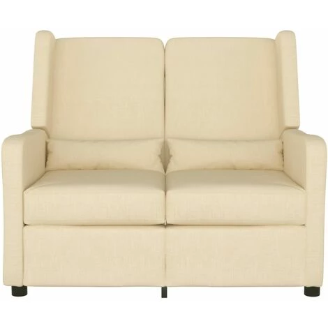 VidaXL Fauteuil Inclinable à 2 Places Tissu Crème - Crème 5 VidaXL Fauteuil Inclinable à 2 Places Tissu Crème - Crème – Image 3