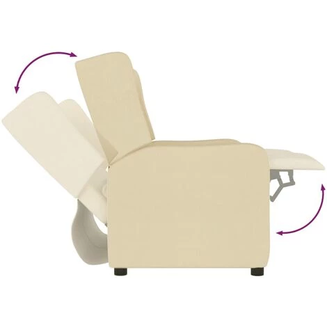 VidaXL Fauteuil Inclinable à 2 Places Tissu Crème - Crème 7 VidaXL Fauteuil Inclinable à 2 Places Tissu Crème - Crème – Image 5