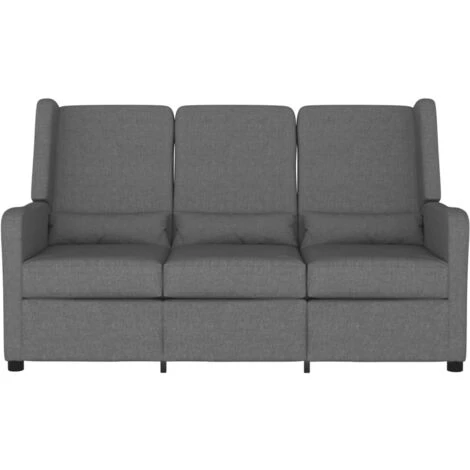 Fauteuil Inclinable à 3 Places Tissu Gris Clair VidaXL 5 Fauteuil Inclinable à 3 Places Tissu Gris Clair VidaXL – Image 3