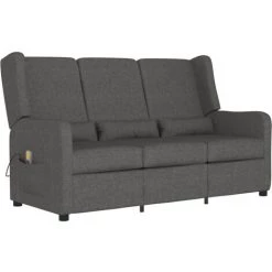 Fauteuil De Massage Inclinable à 3 Places Gris Foncé Tissu VidaXL -Pas Cher Fauteuil Magasin 56560538 2