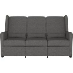 Fauteuil De Massage Inclinable à 3 Places Gris Foncé Tissu VidaXL -Pas Cher Fauteuil Magasin 56560538 3