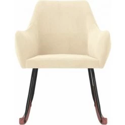 Chaise à Bascule Crème Velours VidaXL -Pas Cher Fauteuil Magasin 56561018 4