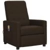 Fauteuil De Massage Inclinable Marron Foncé Tissu VidaXL -Pas Cher Fauteuil Magasin 56561083 1