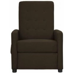 Fauteuil De Massage Inclinable Marron Foncé Tissu VidaXL 8 Fauteuil De Massage Inclinable Marron Foncé Tissu VidaXL -Pas Cher Fauteuil Magasin 56561083 2