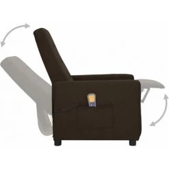 Fauteuil De Massage Inclinable Marron Foncé Tissu VidaXL 10 Fauteuil De Massage Inclinable Marron Foncé Tissu VidaXL -Pas Cher Fauteuil Magasin 56561083 4