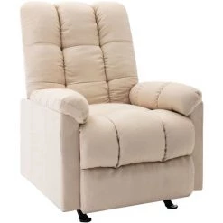 Topdeal Fauteuil Inclinable Crème Tissu FF321409_FR