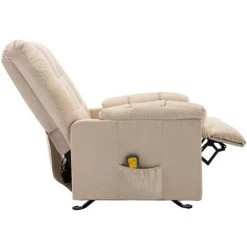 Topdeal Fauteuil De Massage Inclinable Crème Tissu FF321419_FR 11 Topdeal Fauteuil De Massage Inclinable Crème Tissu FF321419_FR -Pas Cher Fauteuil Magasin 56578440 5