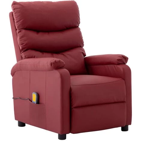 Topdeal Fauteuil De Massage Inclinable Rouge Bordeaux Similicuir FF289693_FR 3 Topdeal Fauteuil De Massage Inclinable Rouge Bordeaux Similicuir FF289693_FR