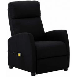 Topdeal Fauteuil De Massage Inclinable Noir Tissu FF289708_FR