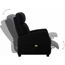 Topdeal Fauteuil De Massage Inclinable Noir Tissu FF289708_FR 9 Topdeal Fauteuil De Massage Inclinable Noir Tissu FF289708_FR -Pas Cher Fauteuil Magasin 56578691 3
