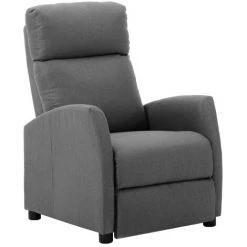 Topdeal Fauteuil Inclinable Gris Clair Tissu FF289696_FR