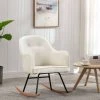 Topdeal Chaise à Bascule Blanc Crème Velours FF289901_FR