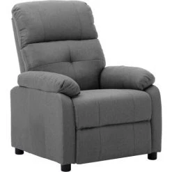 Topdeal Fauteuil Inclinable Gris Clair Tissu FF289662_FR