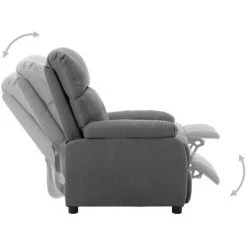 Topdeal Fauteuil Inclinable Gris Clair Tissu FF289662_FR -Pas Cher Fauteuil Magasin 56578702 3