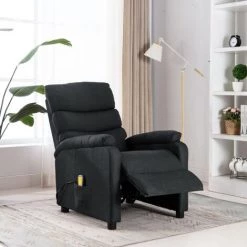 Topdeal Fauteuil Inclinable De Massage Gris Foncé Tissu FF321227_FR