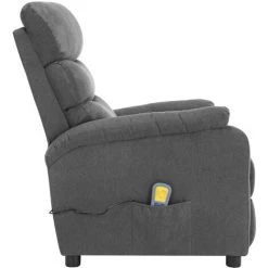 Topdeal Fauteuil Inclinable De Massage Gris Clair Tissu FF321226_FR -Pas Cher Fauteuil Magasin 56579020 5