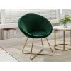 VENTE-UNIQUE.COM Fauteuil En Velours Vert BURBAN - Vert Sapin -Pas Cher Fauteuil Magasin 56626000 1