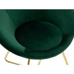 VENTE-UNIQUE.COM Fauteuil En Velours Vert BURBAN - Vert Sapin -Pas Cher Fauteuil Magasin 56626000 4
