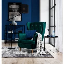 LES TENDANCES Fauteuil Tissu Bleu Capitonné Lizzi 85 Cm 9 LES TENDANCES Fauteuil Tissu Bleu Capitonné Lizzi 85 Cm -Pas Cher Fauteuil Magasin 56702262 3