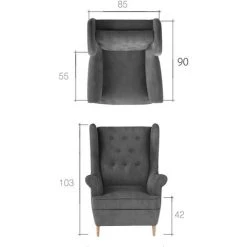 LES TENDANCES Fauteuil Tissu Bleu Clair Capitonné Lizzi 85 Cm 10 LES TENDANCES Fauteuil Tissu Bleu Clair Capitonné Lizzi 85 Cm -Pas Cher Fauteuil Magasin 56702281 4