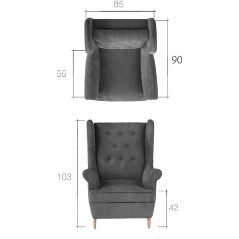 LES TENDANCES Fauteuil Tissu Bleu Clair Capitonné Lizzi 85 Cm 6 LES TENDANCES Fauteuil Tissu Bleu Clair Capitonné Lizzi 85 Cm – Image 4