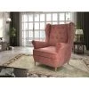 LES TENDANCES Fauteuil Velours Abricot Capitonné Lizzi 85 Cm -Pas Cher Fauteuil Magasin 56702282 1