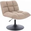 SVITA LAUREL Chaise De Salon Chaise Rembourrée Fauteuil Pivotant Pied Circulaire Tissu Beige -Pas Cher Fauteuil Magasin 56827272 1